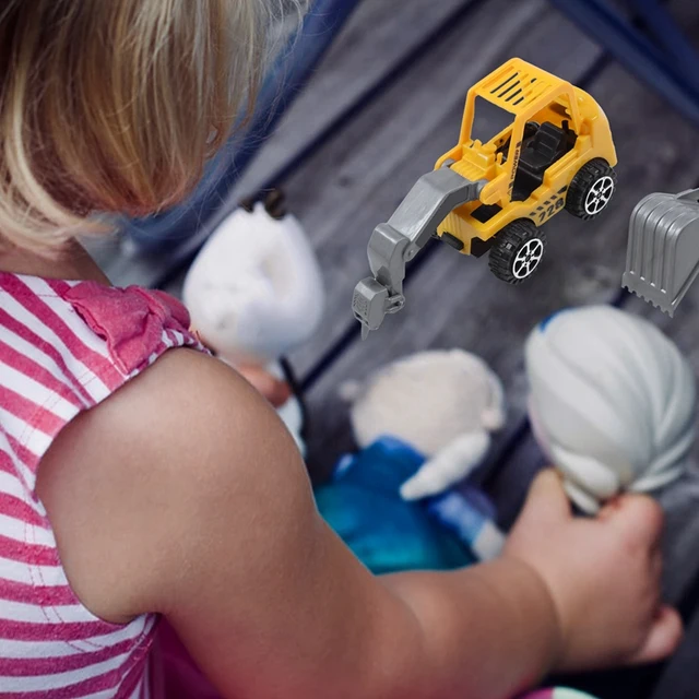 6 Styles Mini Diecast Plastic Construction Vehicle Engineering Cars Excavator Model Toys For Children Boys Gift 3