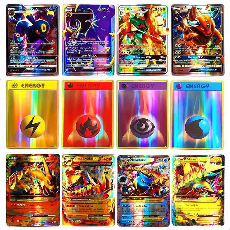 TAKARA TOMY Pokemon 100 шт. GX EX MEGA чехол флэш-карта 3D версия Меч Щит Коллекционная карта подарок детская игрушка