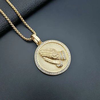 

European Style 316l Stainless Steel Chain Necklace Mens Jewelry Christmas Girls Gothic Punk Praying Hands Pendant For Women