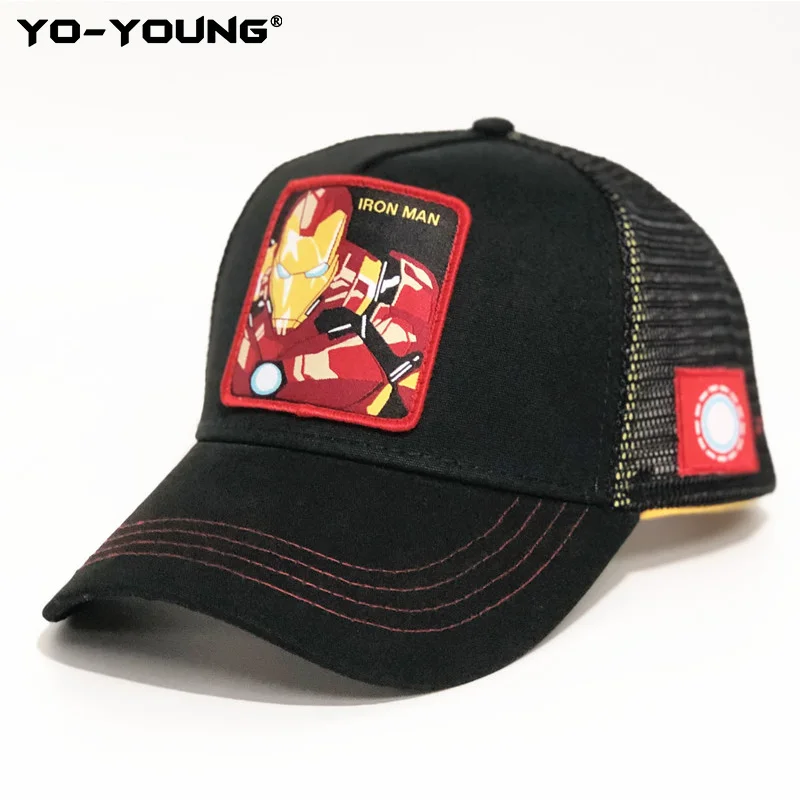 Yo-Young, качественная бейсбольная кепка, Железный человек, Халк, Веном, супергерои-Мстители, кепка s, мужская и женская бейсболка, Кепка От Солнца, 53-59 см