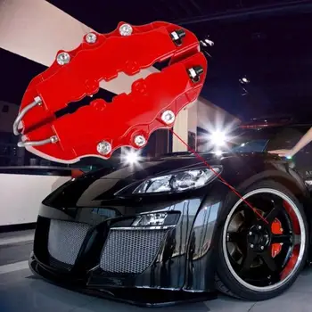 

2 Pairs Car disc brake Caliper Cover 3D Word Red Brake 2 Fit cover For Brembo Car Inches to M Kit Universal 16-17 L4Q5