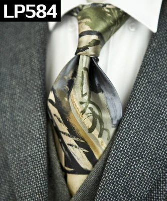 Классические разноцветные мужские галстуки с геометрическим рисунком Пейсли, шелк,, уникальные, ручная работа - Цвет: LP584
