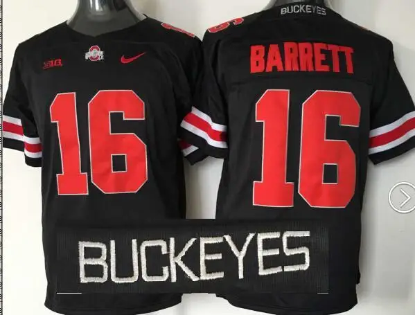 Черный Сезон, штат Огайо Buckeyes#16 J.T. Barrett limited edition 4 цвета для мужчин, Джерси - Цвет: Черный