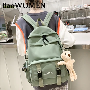 

BaoWomen Students High School Bag Cool Woman Backpacks Female Book Fashion Bags Waterproof Nylon Kawaii Daily Travel Softback