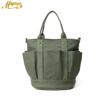 

New Leisure Women's Canvas Handbag With Large Capacity Tote Bag Multi-pocket Shopping Single Shoulder Messenge Bag For girls