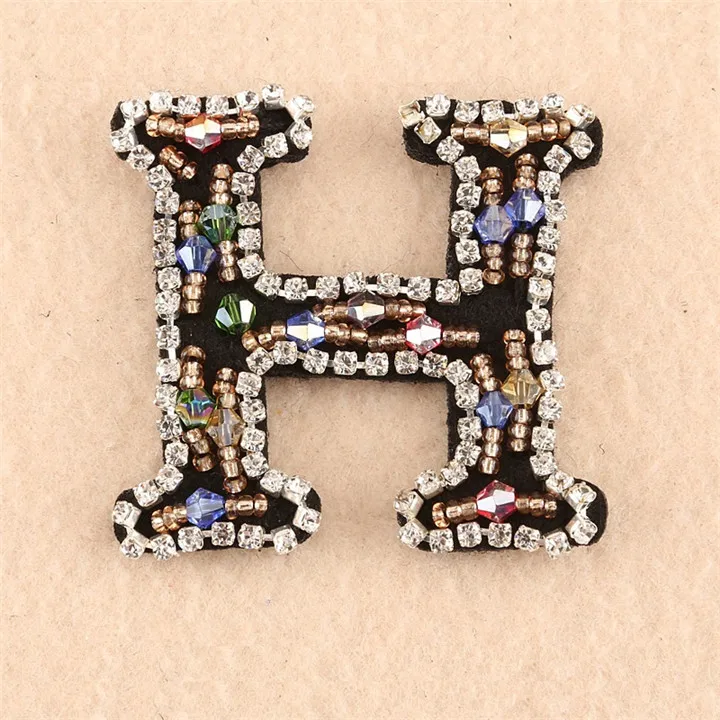 3  Fashion Crystal Patches For Clothing Badge DIY Iron On letters Patch Sewing Accessories A-Z Rhinestone English Alphabet Patches