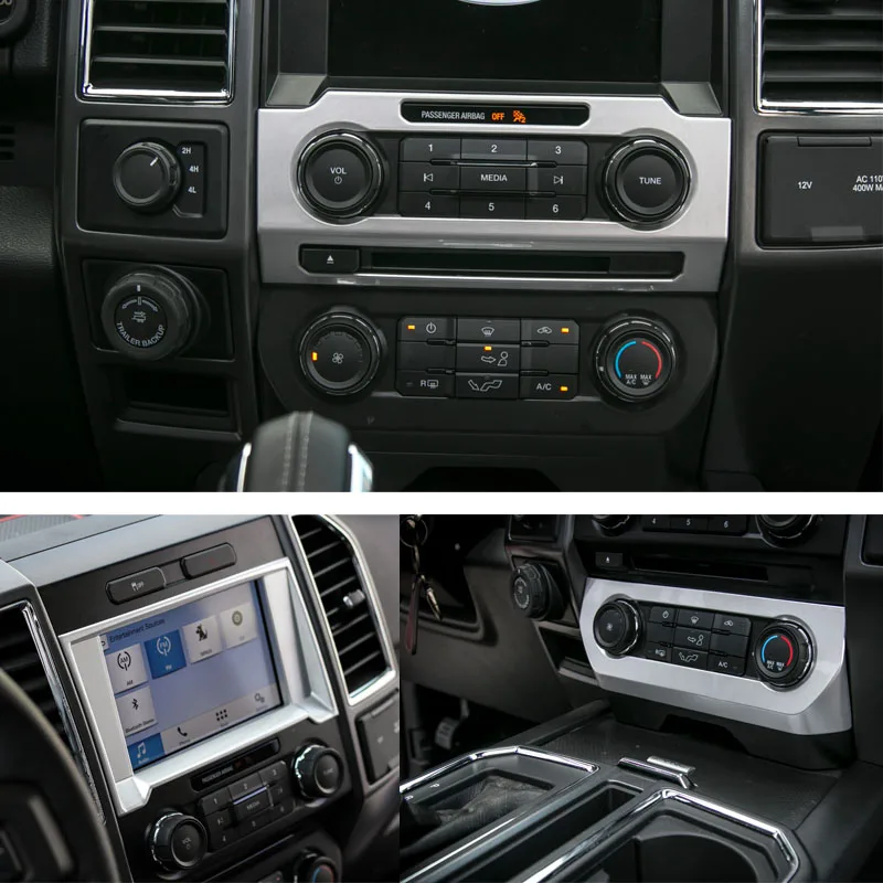 4 шт./компл. внутренняя отделка автомобиля аксессуары для Ford F150+ gps кондиционер объем аварийного света Панель рамка автомобиля Стайлинг
