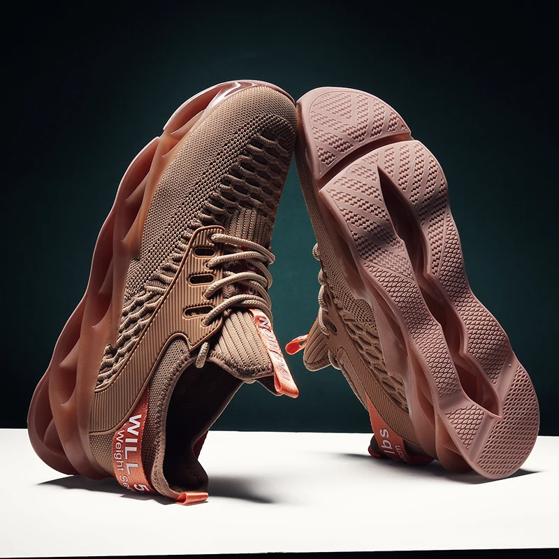 Cena ZUFENG nowe ostrze buty do biegania człowiek koreański fajne buty ze sprężynami antypoślizgowe światło amortyzator oddychające buty sportowe Zapatos BALCK