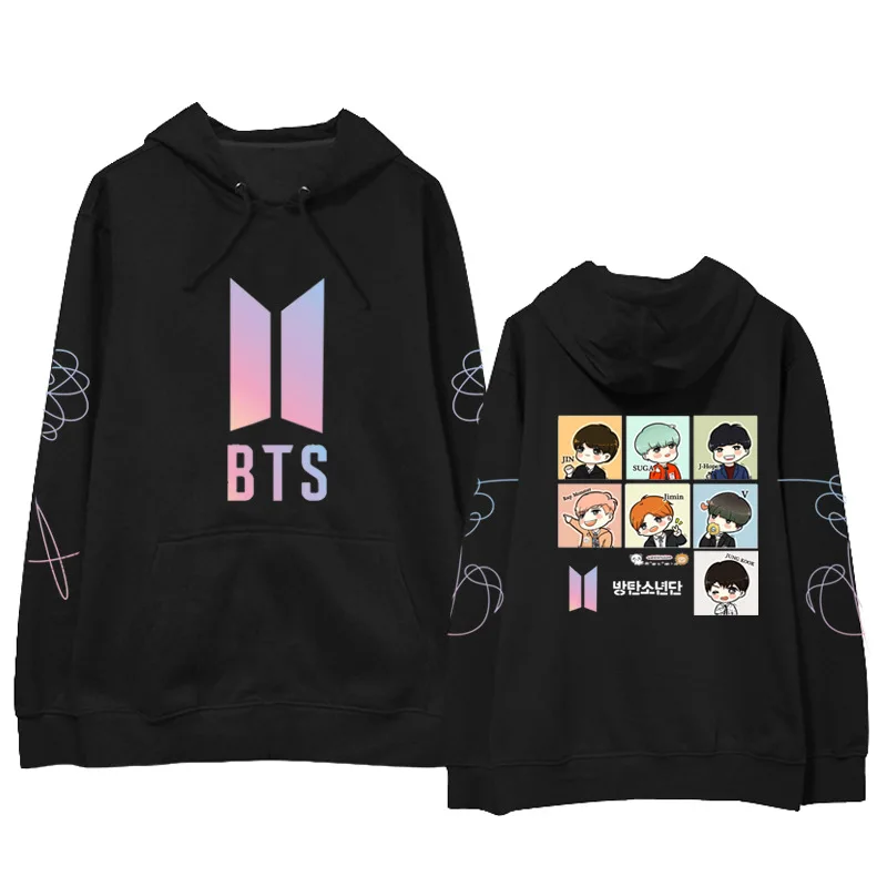 BTS сопутствующие товары пуленепробиваемая толстовка с капюшоном для мальчиков с героями мультфильмов альбом «люби себя» корейский стиль должен помочь зимней одежде