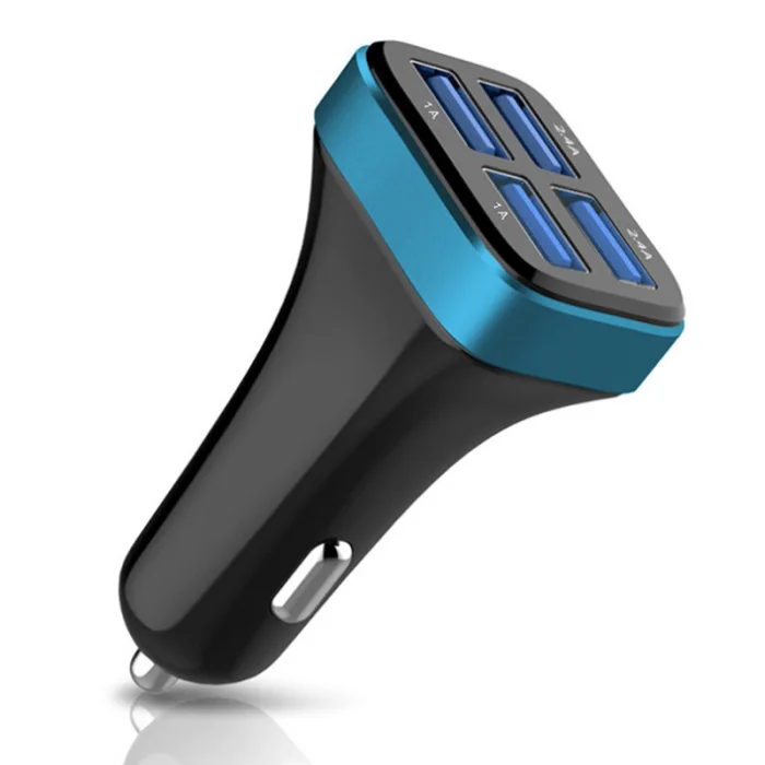 Car Charger USB 4 Port Portable Adapter Charging for Mobile Phone Tablet Vehicle JR Deals