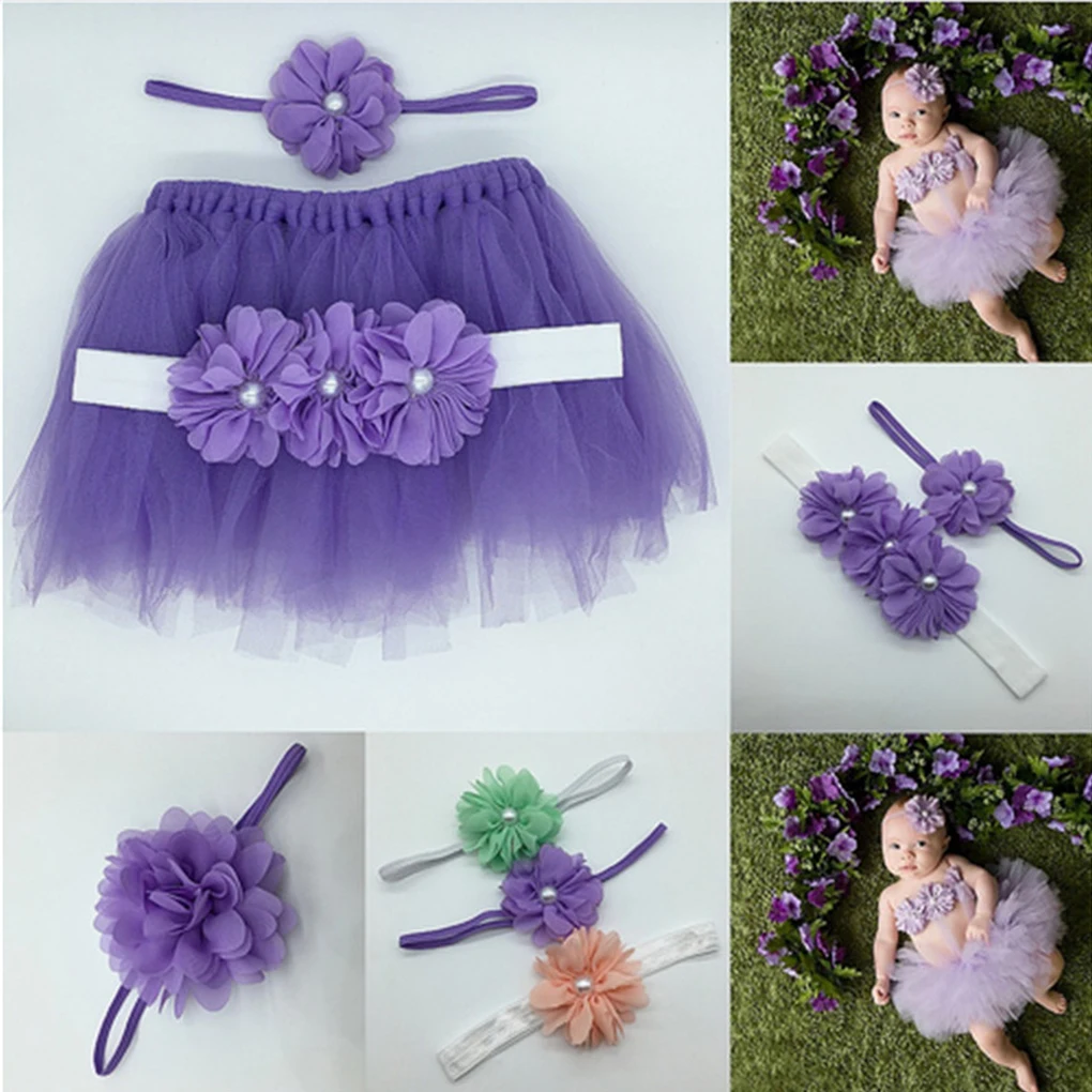 hand footprint makers baby kit Baby Newborn Photography Props Cute Princess Infant Costume Outfit With Flower Headband Accesssories Baby Girls Dress Tutu Skirt baby boy souvenirs and giveaways	