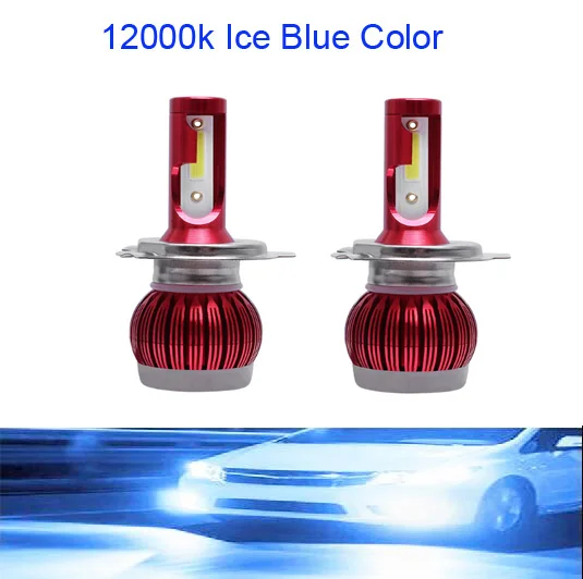 Мини-cob LED H7 H4 H11 H1 H3 9005 HB3 9006 HB4 9007 Автомобильный светодиодный лампы для передних фар 72W фары для 12000LM 6000 К авто светодиодный лампа с Canbus 12V 24V - Испускаемый цвет: 12000K