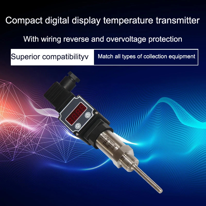 XEAST PT100 temperature sensor, plug-in temperature transmitter, self-contained display