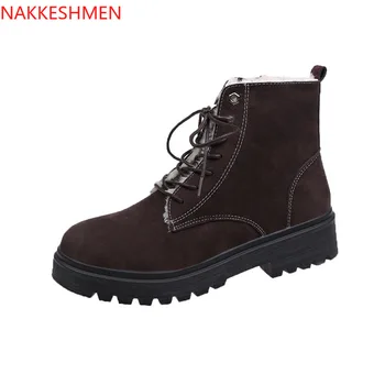 

2020 New Style 43 L Snow Boots Female Short Winter Style with Fleece Insulated Cotton-Padded Shoes Fashion Women's Boots