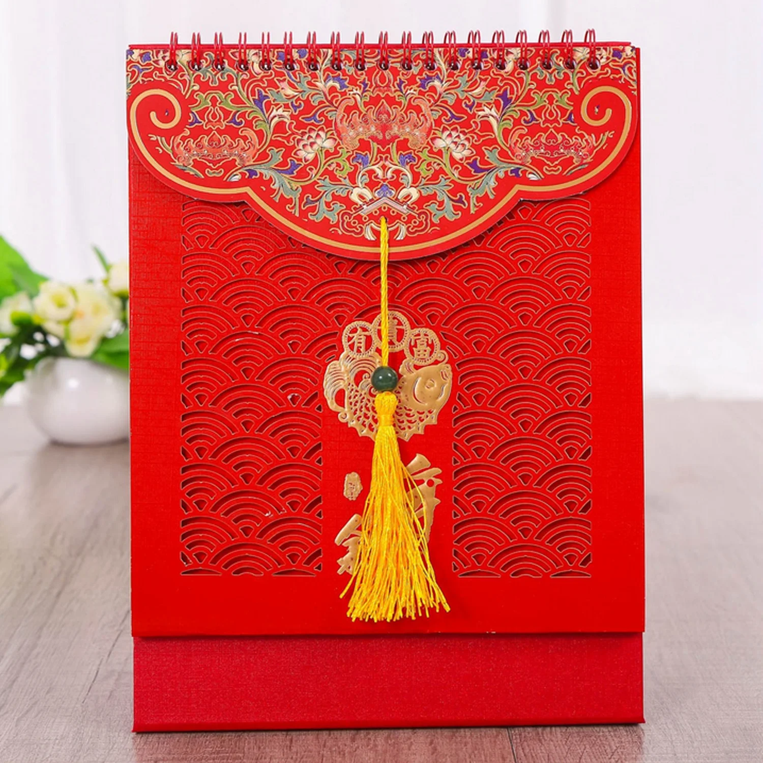 

Behogar 2020 Chinese Style Desk Calendar Year of The Mouse Spring Festival Home Office Desktop Supplies Decorations Random Style