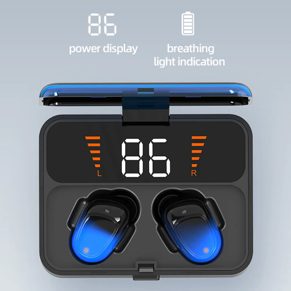 1 пара Bluetooth наушники V5.0 Touch беспроводные наушники стерео спортивные водонепроницаемые гарнитура громкой связи Мощный светодиодный дисплей с коробкой