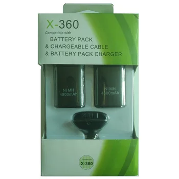 

2Pcs 4800mAh Battery Pack For Microsoft Xbox360 Wireless Controller Ni-MH Batteries For XBOX 360 Gamepad with Charger