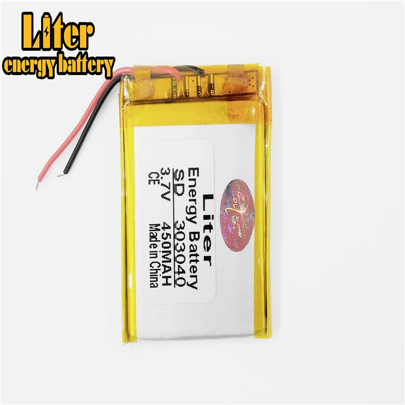 303040 3.7v lipo battery 450mah for li polymer small helicopter GPS MP3 MP4 tools | Электроника