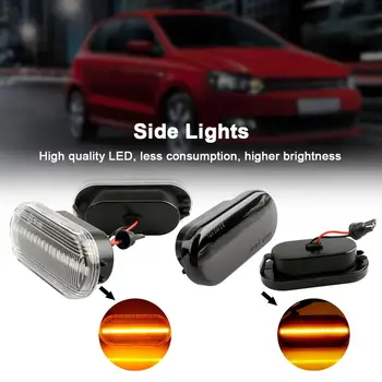 

2pcs Side Lights 3528SMD Yellow Light LED Leaf Board Side Light Side Turn Lights Constantly On Bright For Skoda For VW For Ford