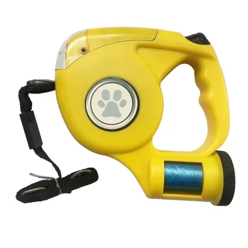 

4.5M Automatic Tractor Pet Dog Leash LED Flashlight Extendable Retractable Pet Dog Leash Lead With Garbage Bag Pet Supplies 2020