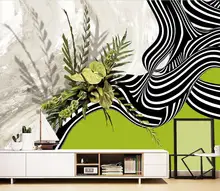 Nordic abstract plant flower line marble art background wall wallpaper mural 3d wallpaper wallpaper wallpaper wall for