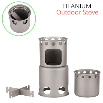 

Outdoor Camping Hiking Backpacking Ultralight Titanium Wood Stove Burning Stove Outdoor Camping Travelling