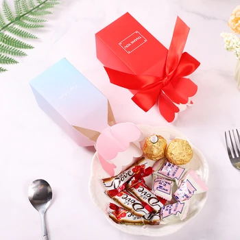 

30PCS Creative European Wedding Candy Gift Box Birthday Party Chocolate Box Gift wrapping Exquisite Empty Box bag Party Supplies