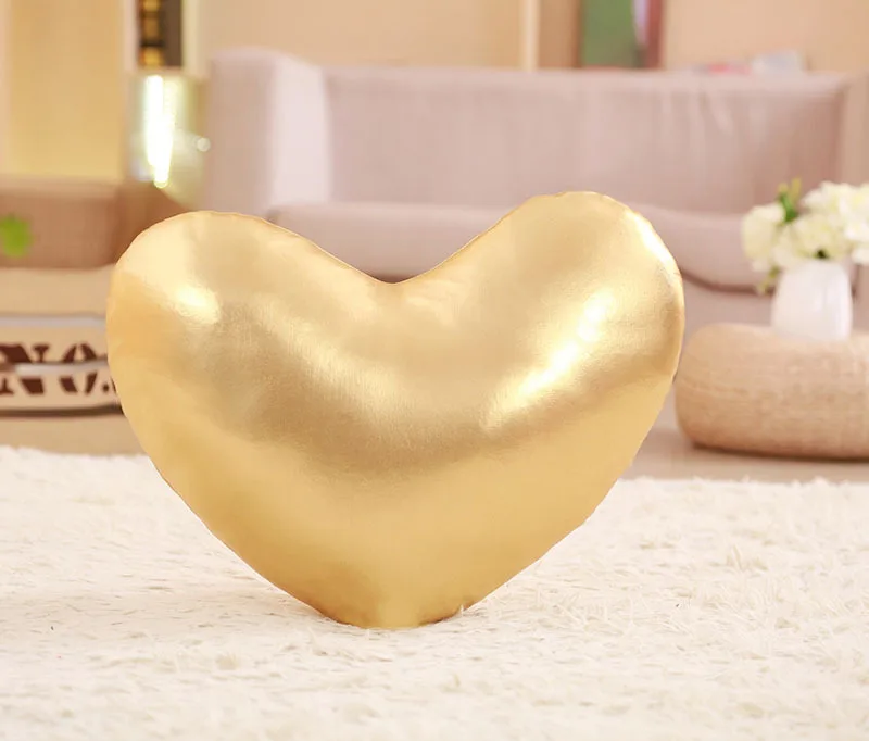 Yellow heart Яркая набивная Звезда Луна подушка в форме сердца диван из искусственной кожи стул кровать детская кроватка декоративная подушка розовый красный/серебристый/золотой - Цвет: Yellow heart