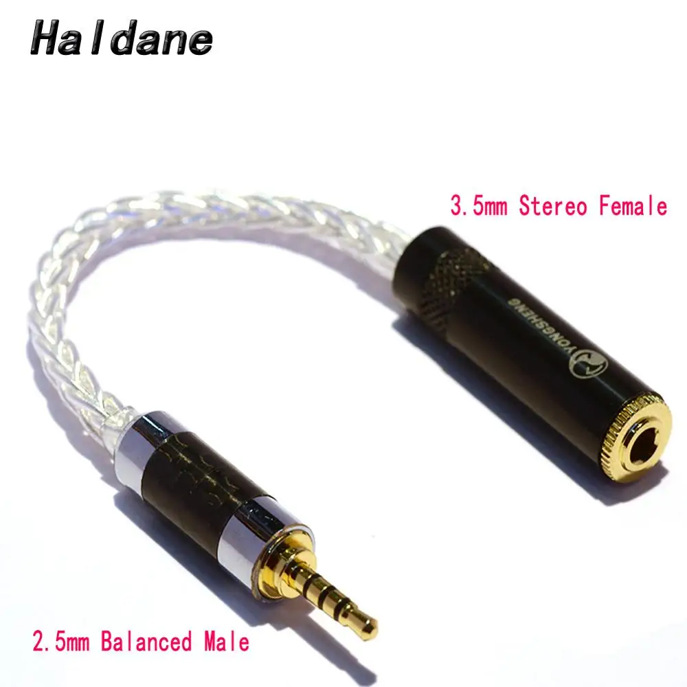 

Haldane 10cm Carbon fiber 2.5mm TRRS Balanced Male to 3.5mm Stereo Female Audio Adapter Cable For AK240 AK380 AK320 DP-X1 DP-X1A