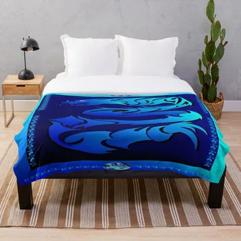 

Soft Blanket for Bed Sherpa Flannel Fleece Blanket Home Travel Sofa Soft Throw Blanket Sharp Blue Dragon