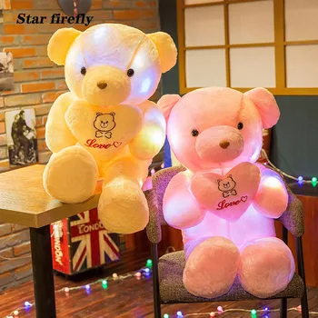 

60-80cm Hot Selling Colorful music glowing teddy bear plush toy bear hug bear Cute stuffed Doll Lovely Plush toys