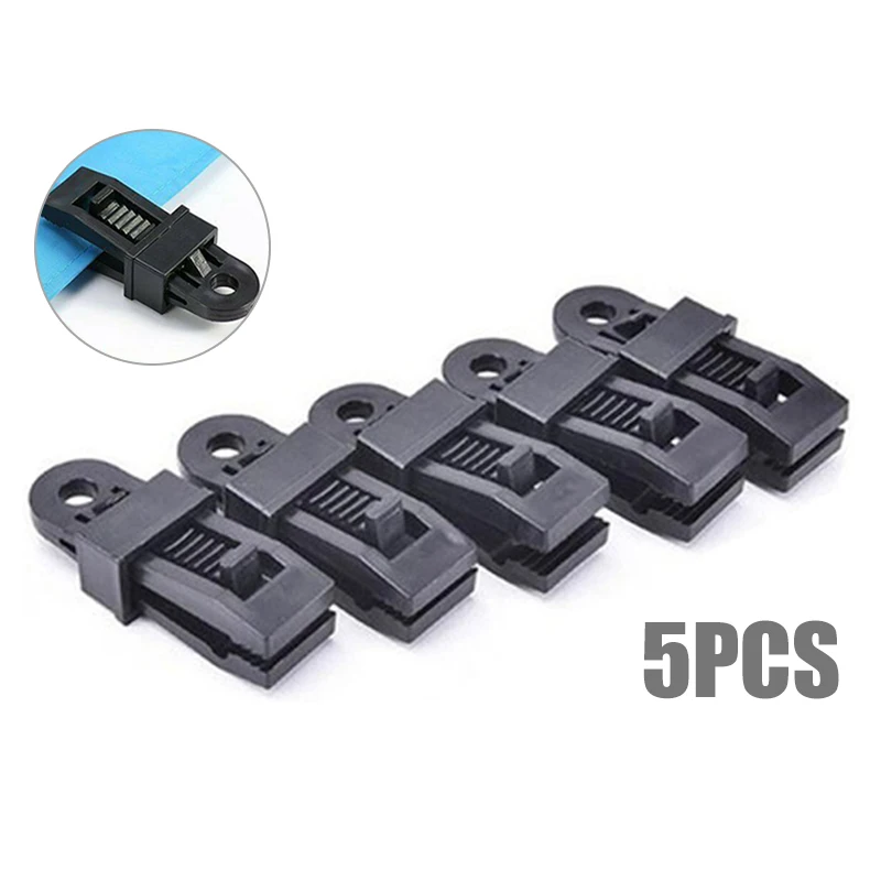 

5pcs Reusable Tent Accessories Plastic Clip Hook Awning Wind Rope Clamp Awnings Clip Tent Fixed Trap Clip forOutdoor Camping Can