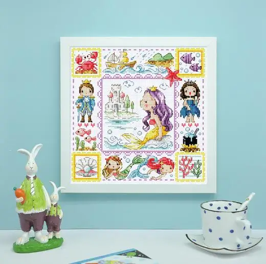 

TOP Cross stitch kits Counted Cross Stitch Kit The Little Mermaid Fairyland Fairytale Fairy Tale Wonderland SO