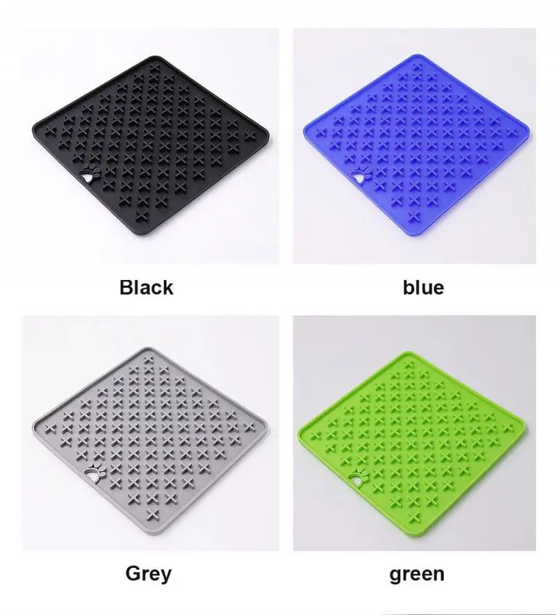 Silicone Pet Dog Feeding Mat Dogs Lick Pad Feeder Food Licking Eating