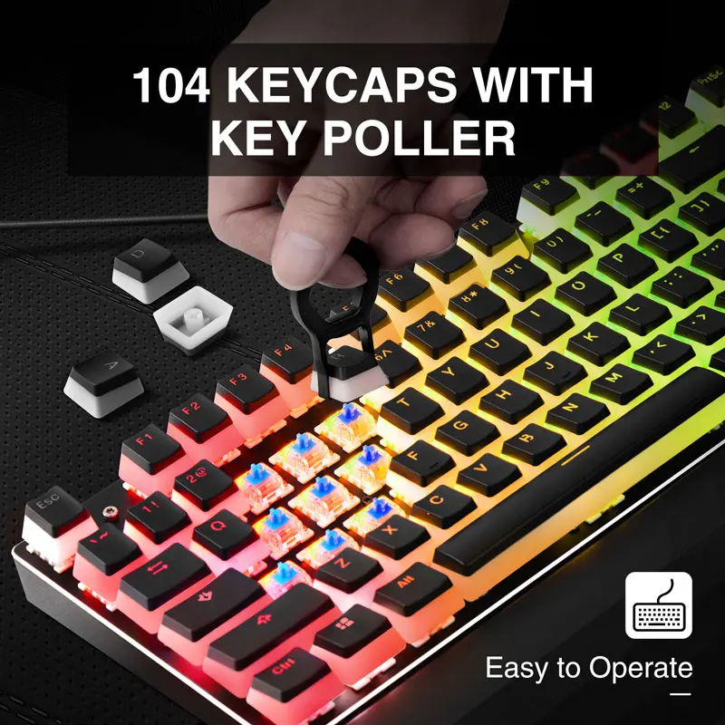Havit Keycaps двойной выстрел с подсветкой PBT Pudding Keycap набор съемником совместим Cherry MX