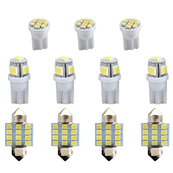 

11Pcs Practical Car Interior LED Blue Lights For Dome License Plate Lamp Kit Map Car Reading Lights Dome Map Auto Accessories