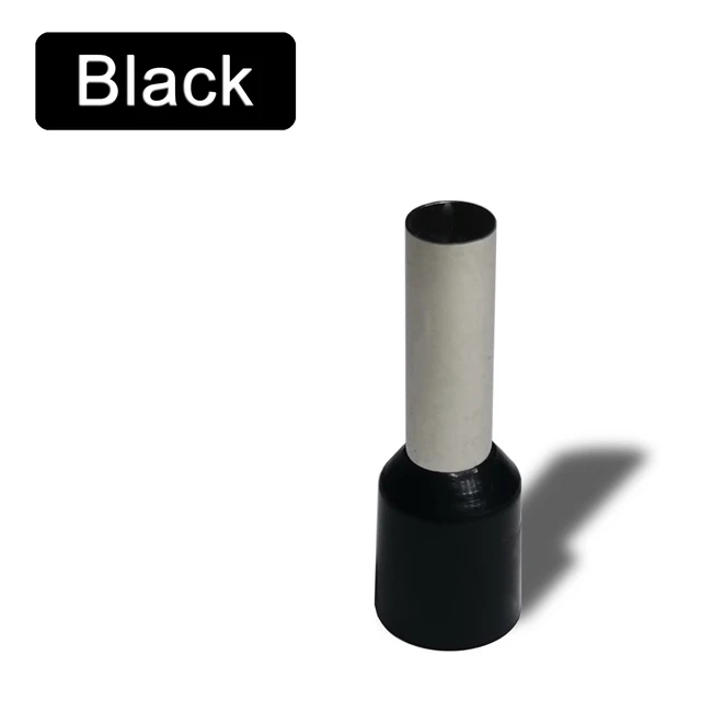 1000pcs/Pack E0508 E7508 E1008 E1508 E2508 Insulated Ferrules Terminal Block Cord End Wire Connector Electrical Crimp Terminator 1000pcs Black