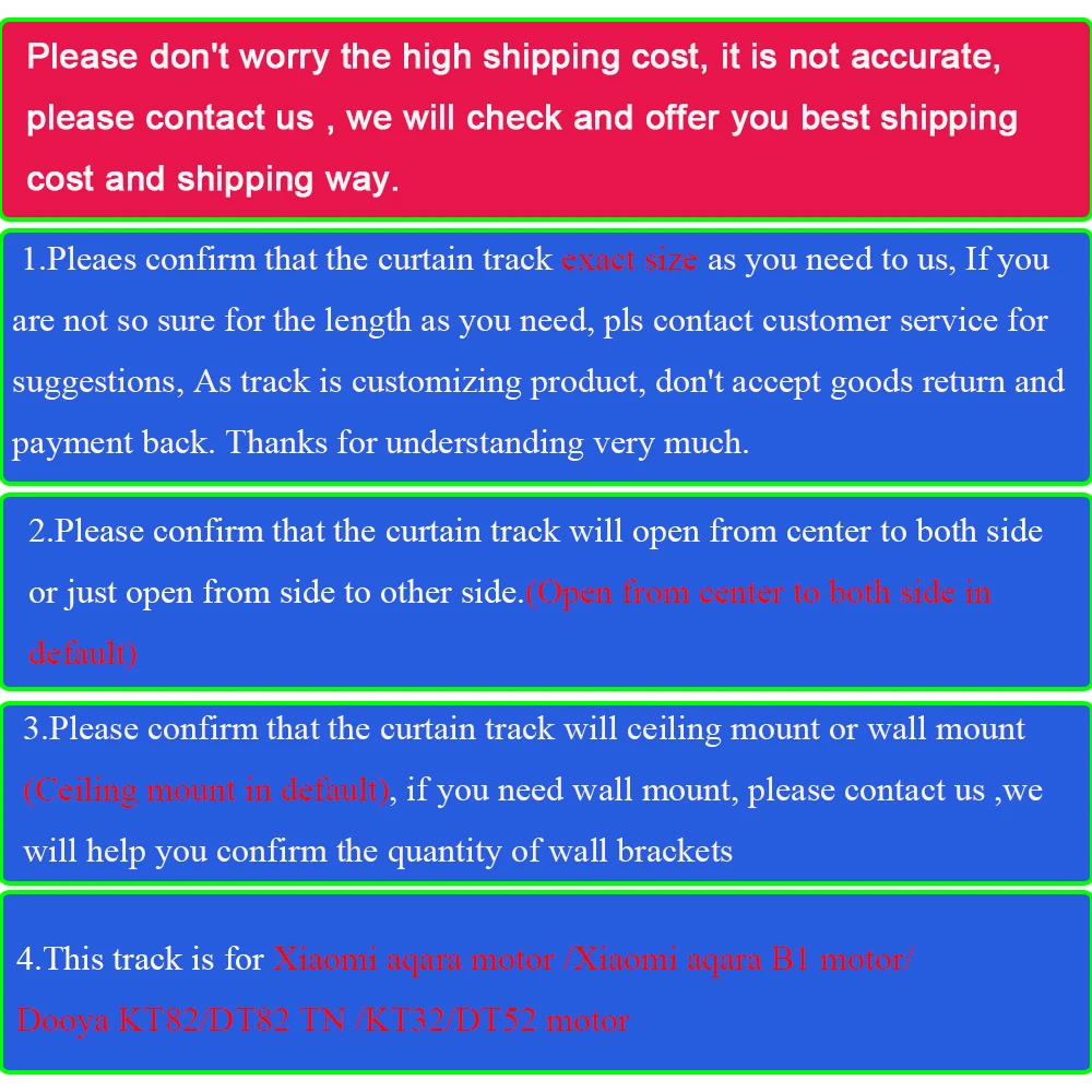  Customized Xiaomi Super Silent Electric Curtain Track for Xiaomi Aqara Motor/Aqara B1 motor/Dooya K