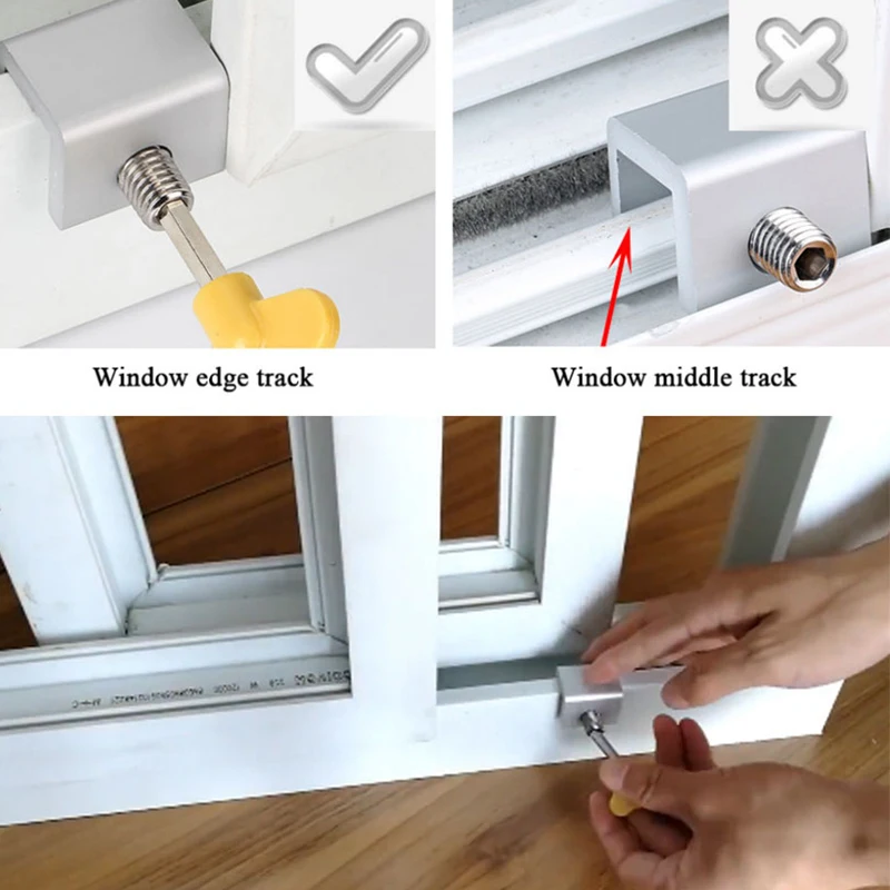 1Pcs Child Protection Aluminum Alloy Window Lock Child Window Protection Baby Safety Security Window Stopper Window Limiter