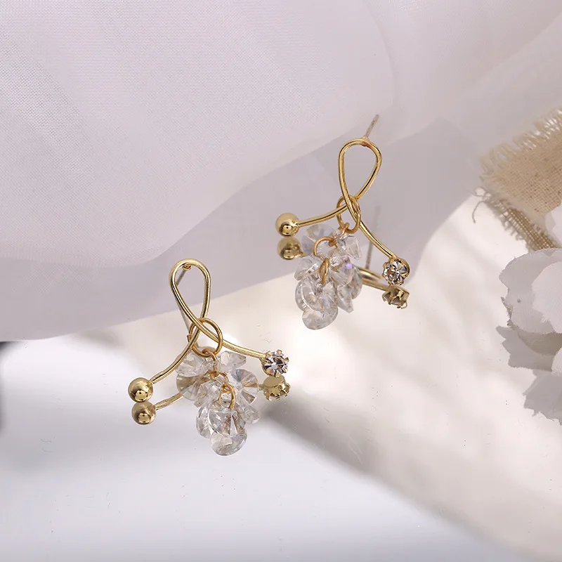 

Baroque Simple Transparent Crystal Cross Drop Earrings For Women Trendy Simple Geometric Earings Jewelry Gift
