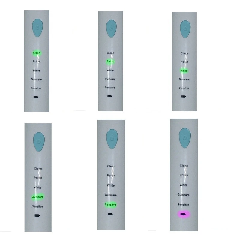 ABRA-5 Modes Electric Toothbrush USB Charge Rechargeable Tooth Brushes with 6 Pcs Replacement Heads Timer Brush