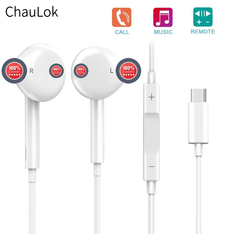 

Type C Earphone with Microphone Wired USB C Digital Earbuds DAC In-Ear USB C Headsets for Pixel 2 3 XL Samsung Huawei Xiaomi HTC
