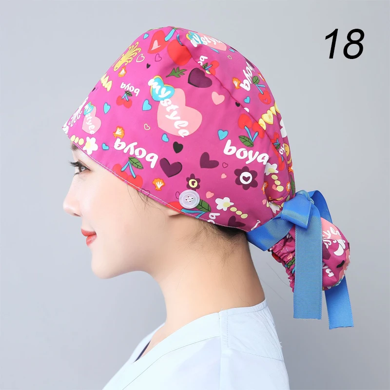 winter cap Women Scrubs Cap Cotton Cartoon Printing Scrub Caps Pet Shop Lab Work Dental Clinic Surgicals Hat Nurse Uniform Accessories best beanie brands