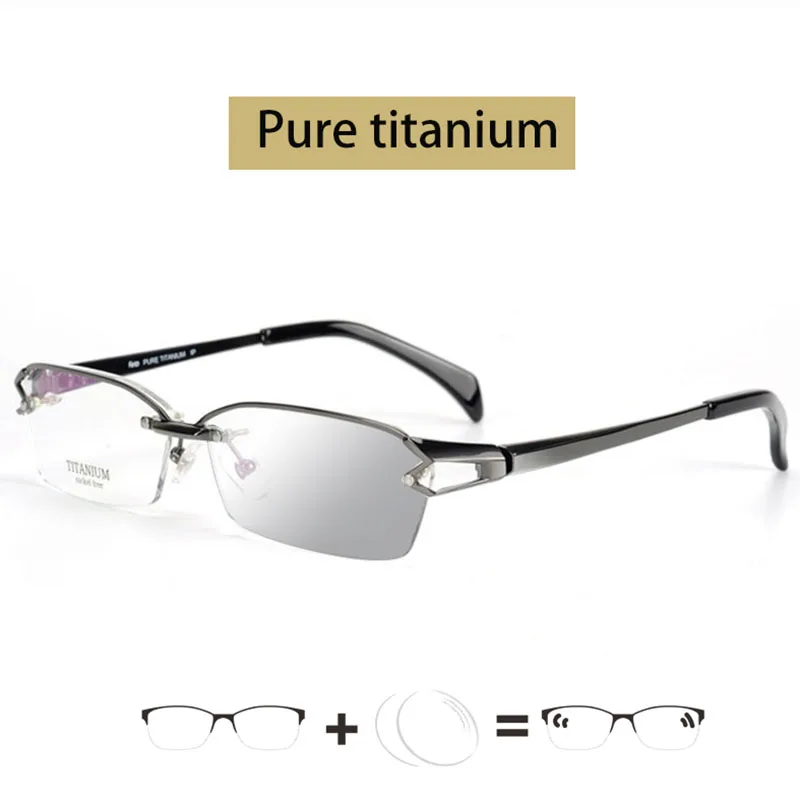 Новинка 2020 мужская оправа из чистого титана с линзами по рецепту анти синий