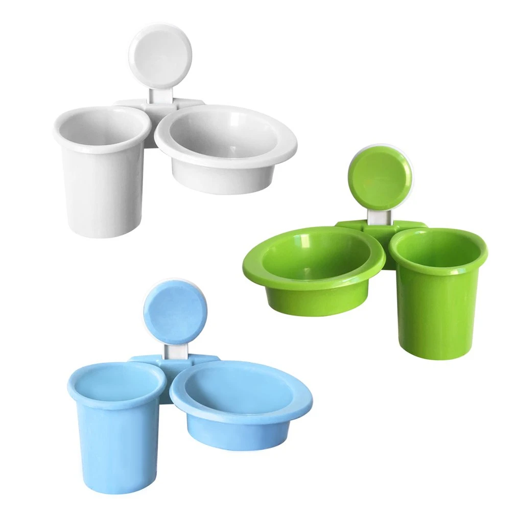 Wall-Mounted Bathroom Suction Cup Hair Dryer Holder Comb Rack Stand Set Storage Organizer 3 Colors