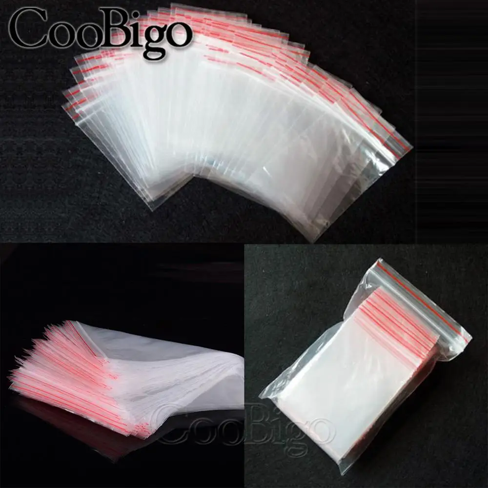 100 шт. Пластик Ziplock мешки Толстая вакуумная сумка для хранения мелкий прозрачный