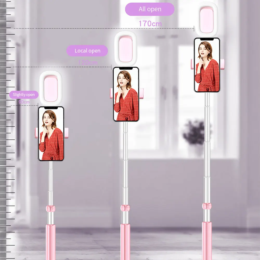 KISSCASE Многофункциональный беспроводной Bluetooth селфи палка красота светодиодный заполняющий легкий штатив Монопод универсальный для Android IOS смартфон