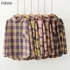 2022 Plaid Shirts Women Top And Blouses Long Sleeve Oversized Cotton Ladies Casual Blusas One Pocket Loose Female Checked Shirt ► Photo 1/6