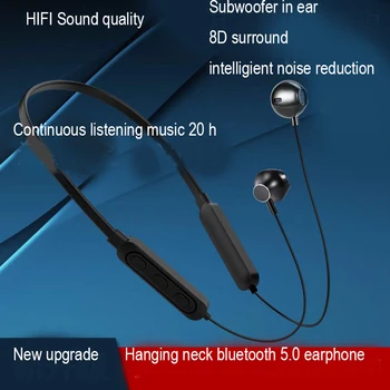 

hanging neck Bluetooth earphone headset headphones neckband running sport blutooth 5.0 mic earbuds stereo magnetic wireless