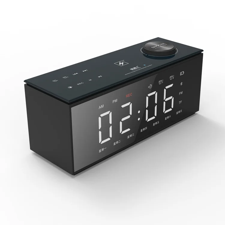 

Intelligent Bluetooth Speaker Radio Card Creative Gift Clock Alarm Clock Radio Wireless Charging EY140